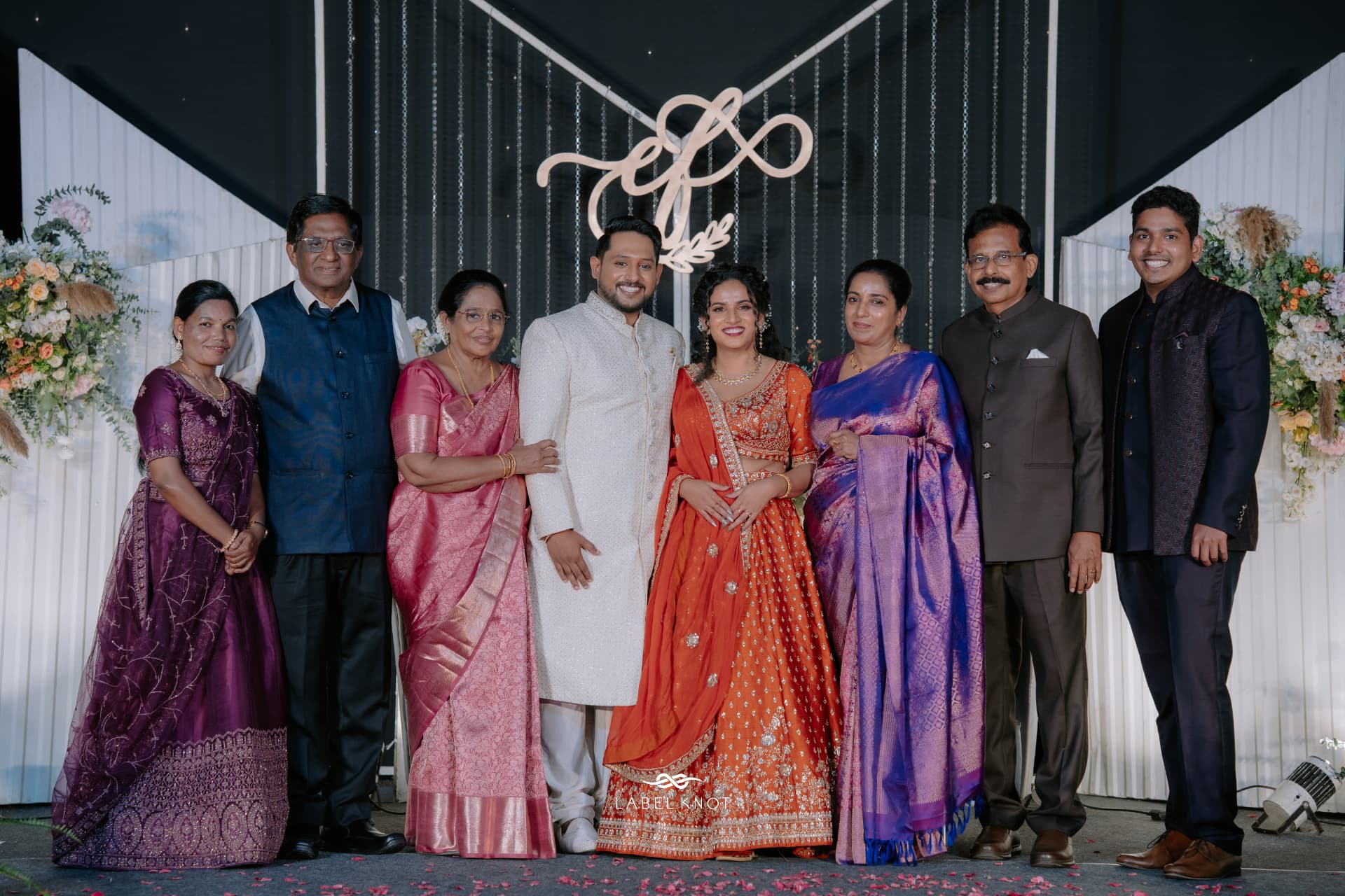Elizabeth and Freddy with their families at the betrothal celebration